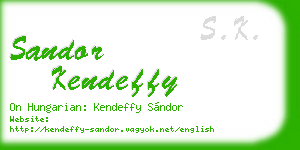 sandor kendeffy business card